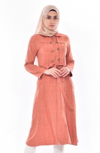 Hijab Mantel mit Gürtel 61221-02 Senf 61221-02