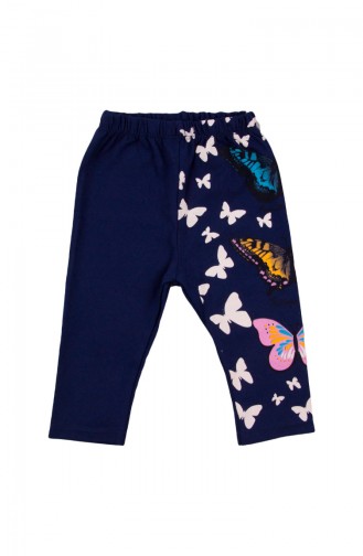 Baby Butterfly Printed Capri Pants SFM033LAC-01 Navy Blue 033LAC-01