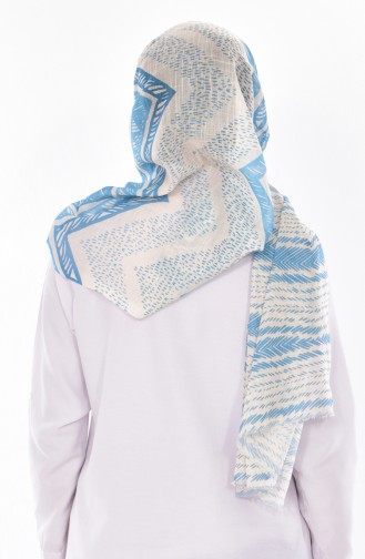 Patterned Flamed Shawl 95133-01 Blue 01
