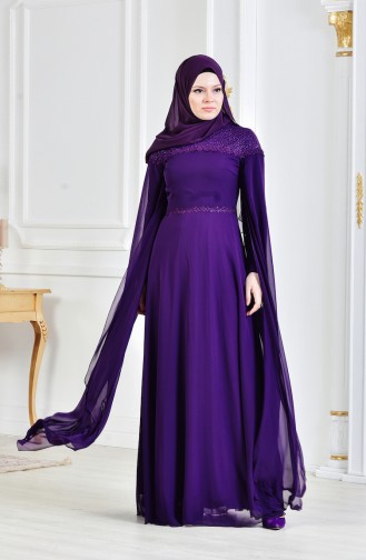 Cape Evening Dress 3294-01 Purple 3294-01