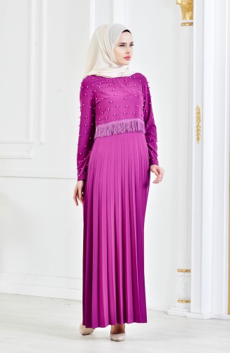 Pearls Blouse Evening Dresses Double Suit 9097-02 Purple 9097-02