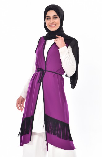 Tasseled Vest 1008-04 Purple 1008-04