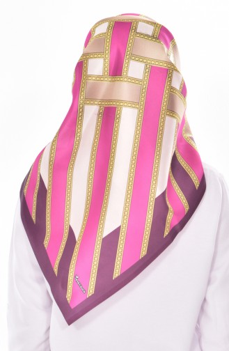 Gemustertes Kopftuch aus Taft 95127-02 Pink 02