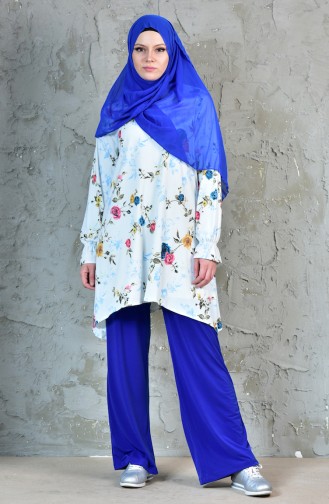 Tunik Pantolon ikili Takım 19041-03 Saks