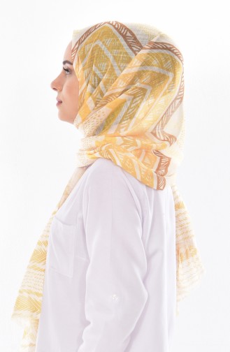 Patterned Flamed Shawl 95133-03 Yellow 03
