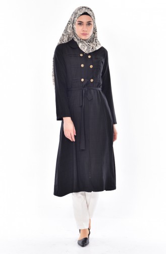 BURUN Belted Overcoat 61221-06 Black 61221-06