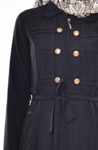 BURUN Belted Overcoat 61221-06 Black 61221-06