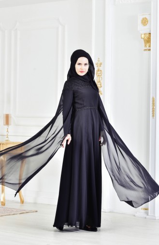 Abendkleid mit Umhang 3294-02 Schwarz 3294-02