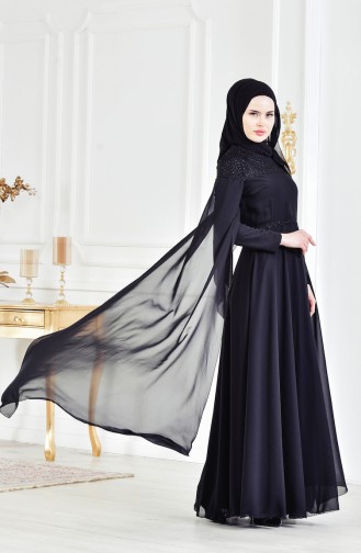 Abendkleid mit Umhang 3294-02 Schwarz 3294-02