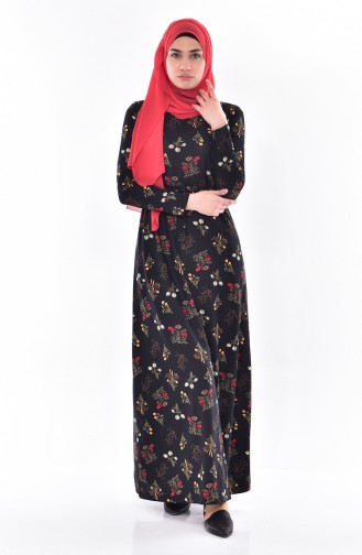 Black Hijab Dress 4574V-01