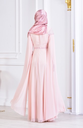 Lachsrosa Hijab-Abendkleider 3294-05