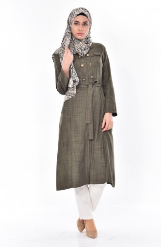 BURUN Belted Overcoat 61221-03 Green 61221-03