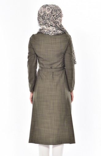 Hijab Mantel mit Gürtel 61221-03 Grün 61221-03