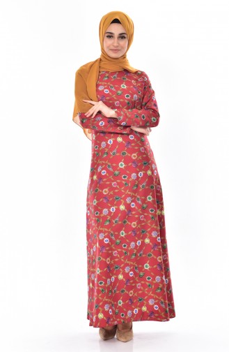 Patterned Dress 3006-04 Bordeaux 3006-04