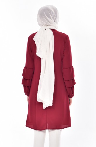 Fularlı Tunik 2087-03 Bordo