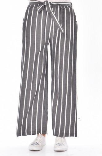Striped Wide Leg Pants 1193-01 Smoked 1193-01