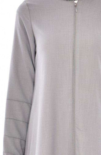 Abaya a Fermeture 49501-01 Gris 49501-01