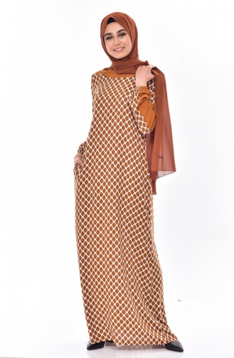Mustard Hijab Dress 1296-03