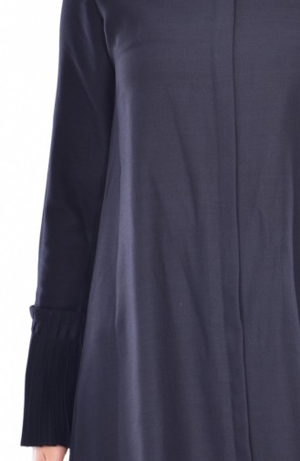 Reißverschluss Abaya mit Faltenarm Detalliert 49502-08 Dunkelblau 49502-08