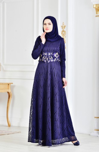 Spitzen Abendkleid 3286-01 Dunkelblau 3286-01