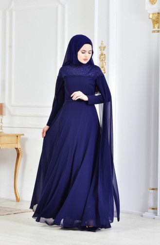 Habillé Hijab Bleu Marine 3294-03