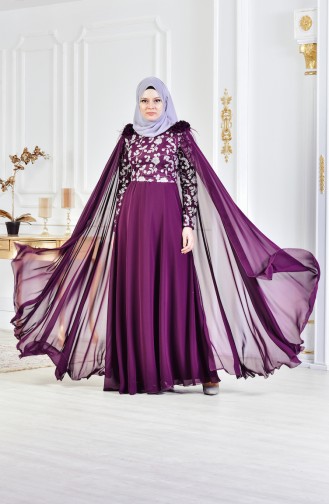 Purple İslamitische Avondjurk 3285-02