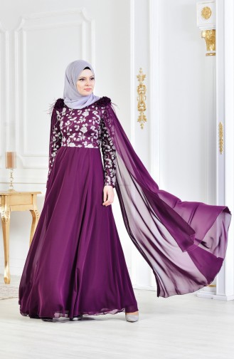 Purple İslamitische Avondjurk 3285-02