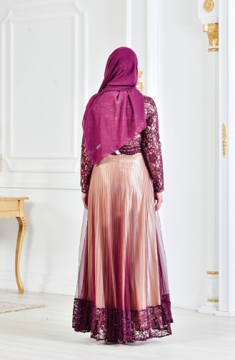 Robe de Soirée Perlées 3125-04 Plum 3125-04