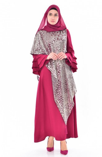 Robe avec Pierre Manches Volantes 1813399-501 Plum 1813399-501