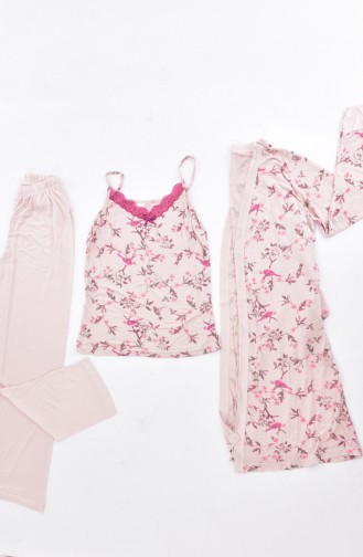 Ensemble Pyjama 3 Pieces 2340-1-01 Poudre 2340-01-01