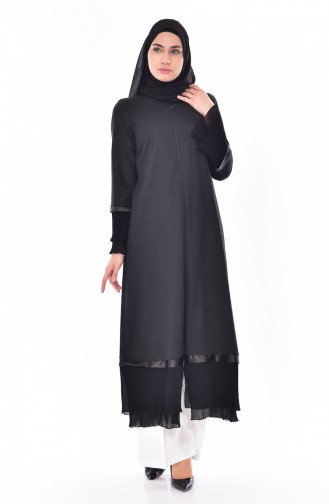 Abaya Garnie a Fermeture 49503-01 Noir 49503-01