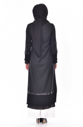 Abaya Garnie a Fermeture 49503-01 Noir 49503-01