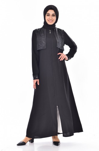 Abaya mit Reißverschluss 1027-01 Schwarz 1027-01