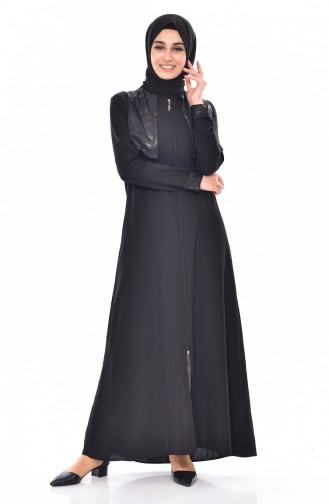 Abaya mit Reißverschluss 1027-01 Schwarz 1027-01