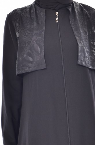 Zippered Abaya 1027-01 Black 1027-01