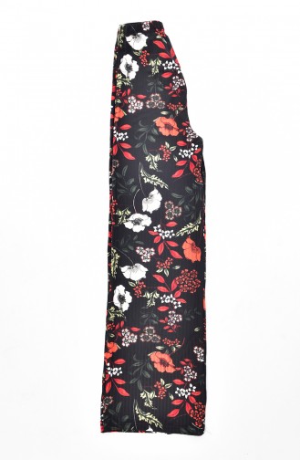 Pantalon Pyjama avec Fleurs 1034-6-01 Noir 1034-6-01
