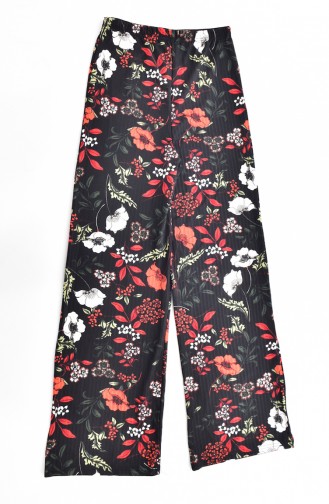 Flower Pajama Bottom 1034-6-01 Black 1034-6-01