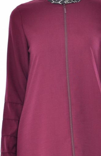 Abaya a Fermeture 49501-03 Cerise 49501-03