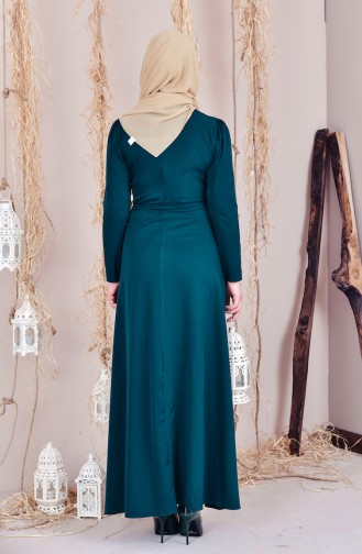 Emerald Green Hijab Dress 5042-02