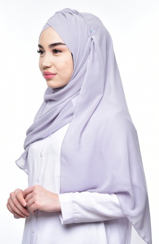 Boneli Cross Crepe Chiffon Shawl -05 Light Gray 05