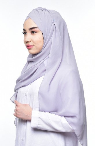 Boneli Cross Crepe Chiffon Shawl -05 Light Gray 05