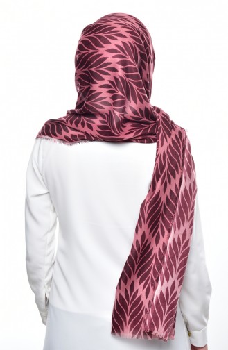 Blätter Gemusterter Schal 901281-14 Rosa 14