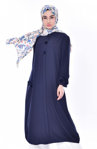 SUKRAN Pocket Pleated Cape 35804-03 Navy Blue 35804-03