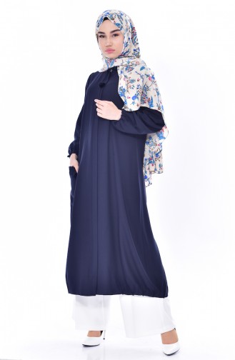 SUKRAN Pocket Pleated Cape 35804-03 Navy Blue 35804-03