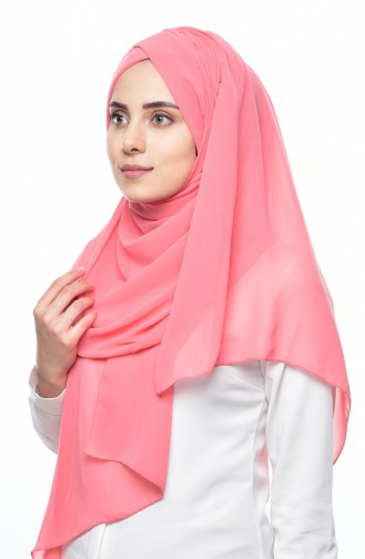 Bonnet Cross Crepe Chiffon Shawl -13 Dark Salmon 13