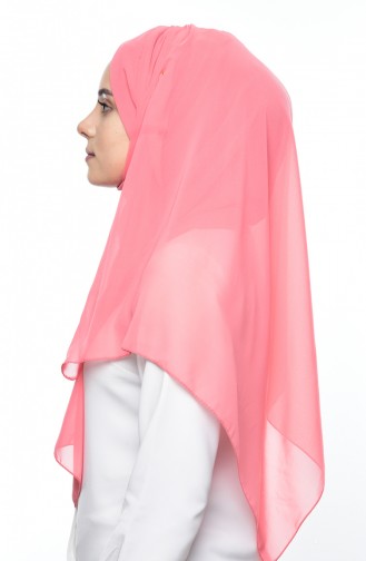 Bonnet Cross Crepe Chiffon Shawl -13 Dark Salmon 13