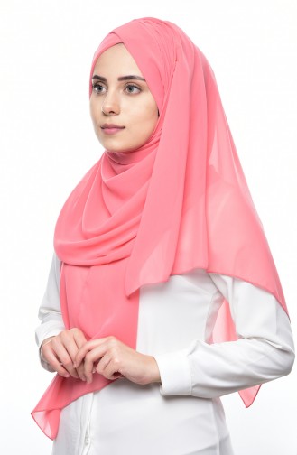 Bonnet Cross Crepe Chiffon Shawl -13 Dark Salmon 13