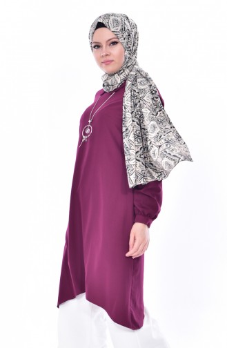 Kolyeli Tunik 2330-07 Mürdüm