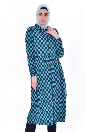 Checkered Long Cap 0130-02 Black Blue 0130-02