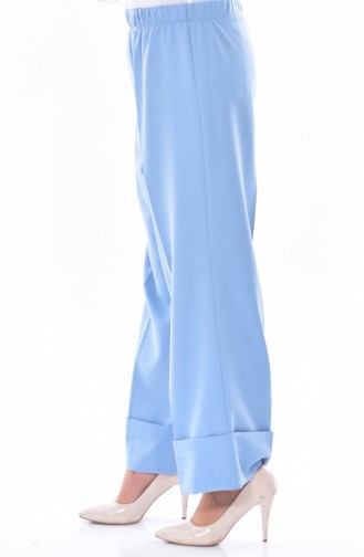 Elastic Waist Wide Leg Pants 4008-10 Baby Blue 4008-10